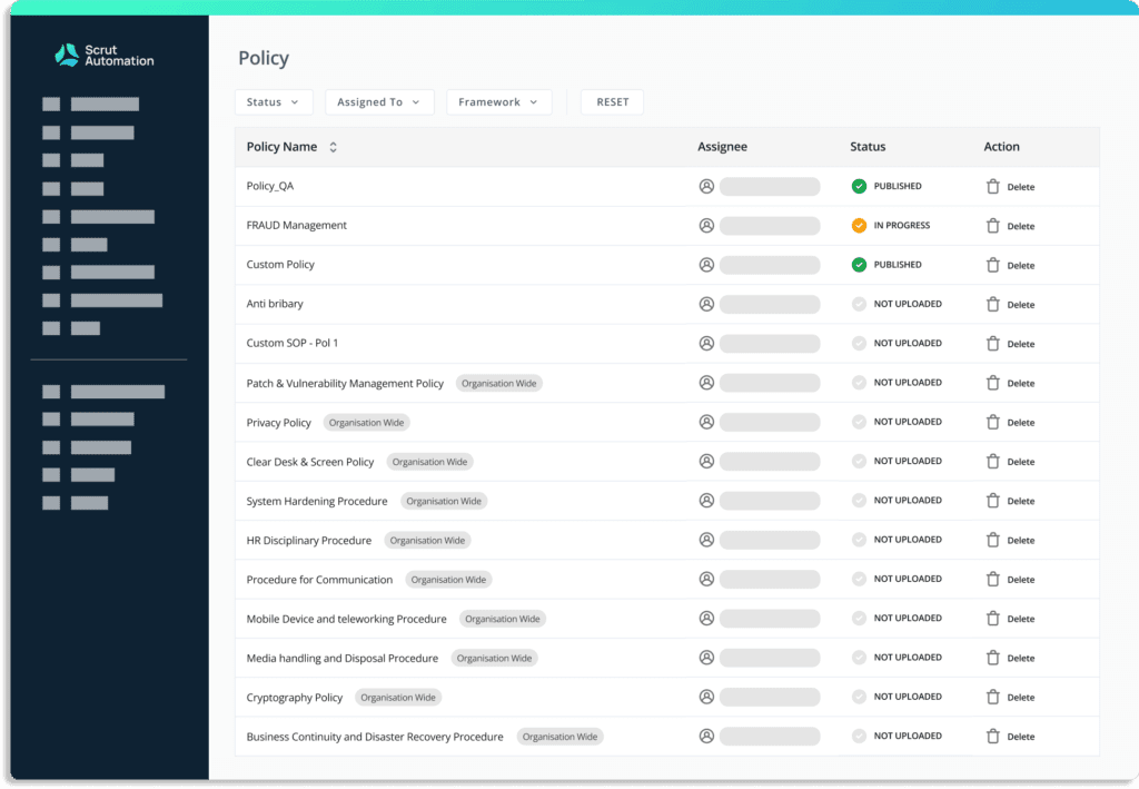 Create ISMS policies instantly