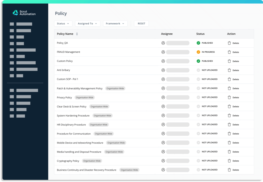 Build SOC 2 compliant policies in minutes