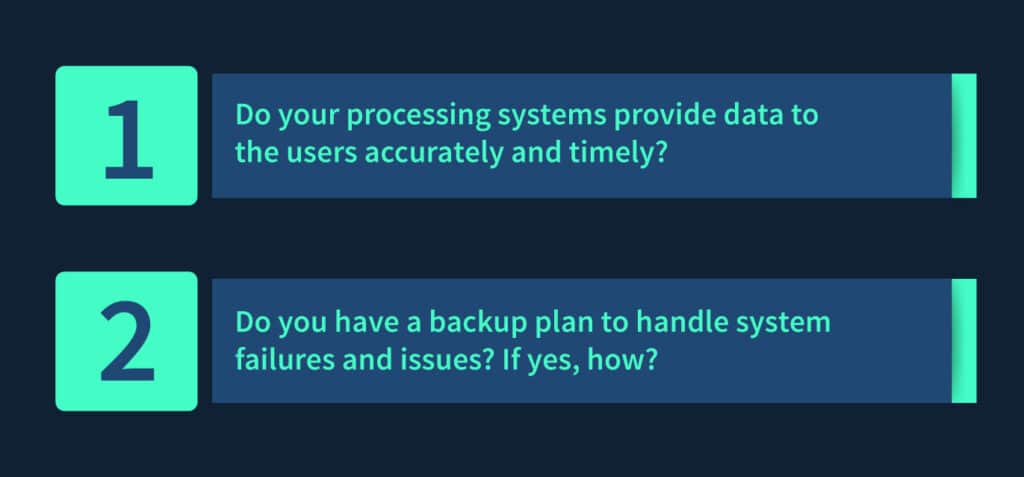 Processing integrity questions