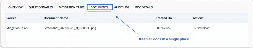 Scrut keeps all vendor security certifications, software vendor audits, and paperwork in one place